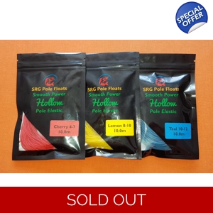 30.0m High Quality MEGA Value Hollow Pole Elastic (10.0m Cherry, Lemon and Teal each)